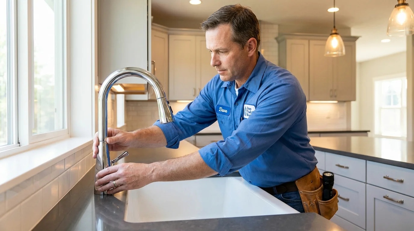 Kitchen faucet installation by Johns Plumbing LLC in South Bend