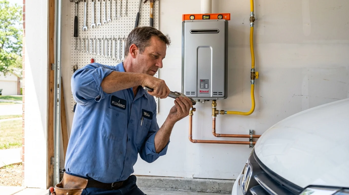 Tankless water heater installation by a Johns Plumbing LLC plumber in South Bend